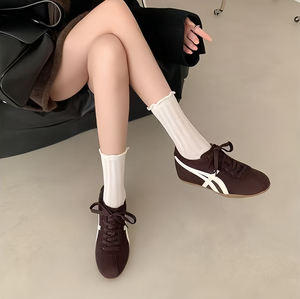 Zapatos Deportivos Elegantes y Casuales de Tacón Alto (5cm) de Cuero Genuino, Estilo 2026, con Detalles Afelpados. El Secreto Que Solo Tú Conoces - Product Image 6