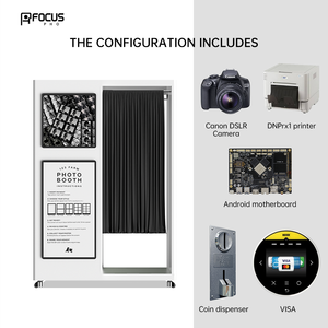 FOCUS PHO Blanc Machine Photobooth Tout-en-un Compatible Réflex Numérique Impression Instantanée Écran Tactile Coque Métallique Station Selfie pour - Product Image 3