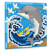 NUEVO Mural de Delfines 3D 6016, Arte para Colgar en la Pared, Bloques de Construcción para Armar, 40 Piezas, Juguete Educativo para Bebés, Unisex