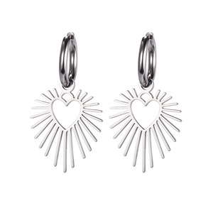 Bạc mạ retro đơn giản Thiết kế mô hình rỗng vòng tròn không gây dị ứng Bông tai thanh lịch bữa ăn tối bên trang sức quà tặng cho hợp thời trang - Product Image 6