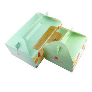 Vente directe d'usine Boîtes d'emballage alimentaire transparentes Boîtes d'emballage alimentaire en papier kraft Boîte à gâteau avec poignée - Product Image 2