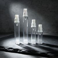 Flacon pulvérisateur sans air à brume fine, pompe à pression, conteneur cosmétique rechargeable, brume tonifiante, voyage, soins de la peau, emballage beauté OEM, PP rond