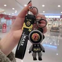 Llavero Creativo de Oso Astronauta, Exquisito Regalo Pequeño, Colgante con Forma de Oso de Dibujos Animados para Llaves de Coche, Mochila, Correas de Teléfono Móvil