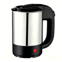 Bouilloire de voyage électrique en acier inoxydable 0,5 L, double tension CE GS CB ETL, pour voiture, cafetière de voyage, vente en gros