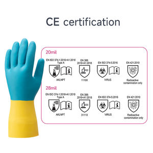 قفازات عمل صناعية مخصصة مقاومة للماء من النيوبرين مع قبضة ماسية من اللاتكس - Product Image 3