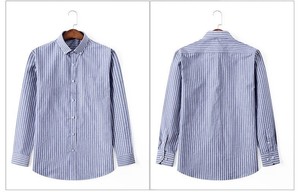 Chemise pour <span class=keywords><strong>homme</strong></span> à manches longues 100% coton, chemise Oxford à manches longues, anti-rides, à carreaux et rayures, chemises pour hommes d'affaires, vente en gros - Product Image 3