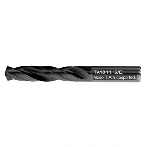 Carbide <b>Drill</b> Bit TA1044 5xD Nano TiAlN Coated With 4 Guide Pads For Machine Tools - Product Image 2