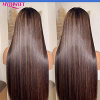 Perruque Lace Front HD en Cheveux Humains Vietnamiens Bruts Pré-Pluckés, Cuticules Alignées, Lisses Comme des Baguettes, Sans Colle, Nœuds Pré-Décolorés