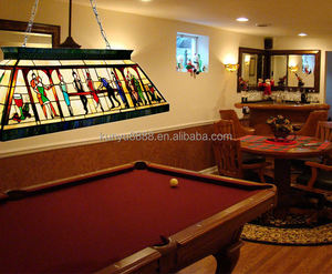 Lámpara Colgante Tiffany Rectangular Estilo Europeo de 47 Pulgadas para Mesa de Billar/Snooker, 6 Luces, Vitral, Iluminación para Comedor - Product Image 2