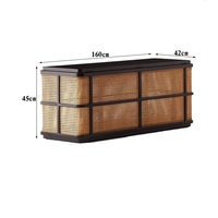 Banc de chambre en rotin naturel tressé en usine, mobilier moderne pour la maison, tabouret de bout de lit pour hôtel, villa, boîte de rangement, armoire de salon