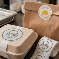 Étiquette de scellage à adhésif puissant en film PET transparent pour boîtes alimentaires, impression de marque pour emballages de café et de vente au détail