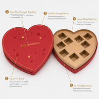 Carton de luxe personnalisé boîte cadeau de chocolat pour la Saint-Valentin boîtes d'emballage de chocolat vides avec plateau intérieur boîte de chocolat en forme de coeur