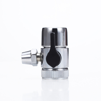 Robinet déviateur 3/8 pouce, adaptateur eau froide, rotation 360°, poignée noire, design moderne pour cuisine et salle de bain