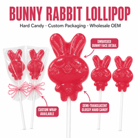 Sucette Lapin de Pâques Rose en forme de lapin, bonbon dur emballé individuellement avec nœud, idéal pour panier de Pâques, bonbons pour fête de printemps pour enfants