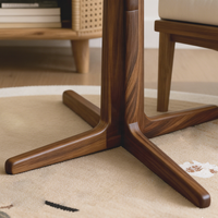 Neuer Chinesischer Stil Einfaches Design Walnuss Runder Holz-Esstisch Moderner 2-Personen-Tisch für Kleine Räume und Cafés