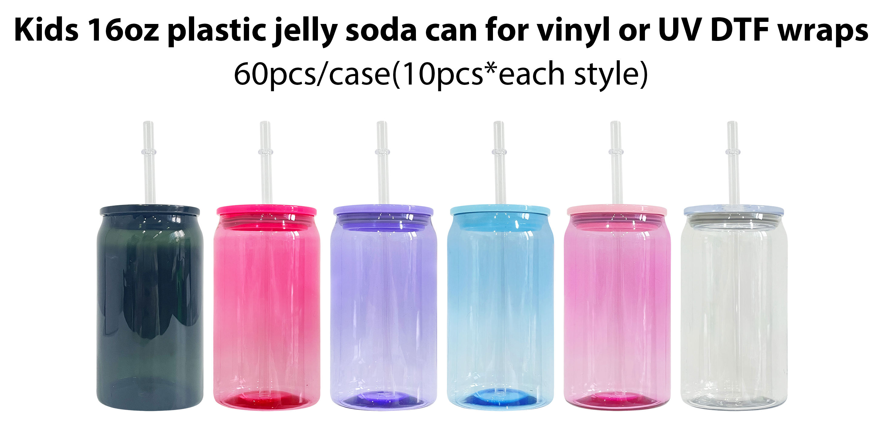 Lattina di plastica colorata da 16oz