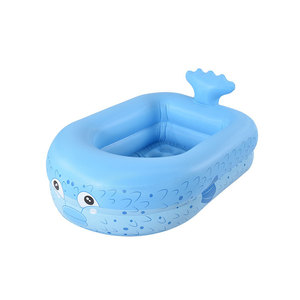 สระน้ำเป่าลมรูปปลาวาฬ สีฟ้า ทำจาก PVC สำหรับใช้งานกลางแจ้ง เหมาะสำหรับครอบครัว เด็ก และผู้ใหญ่ ใช้งานง่าย รองรับน้ำหนักได้ 100-500 กก. - Product Image 1