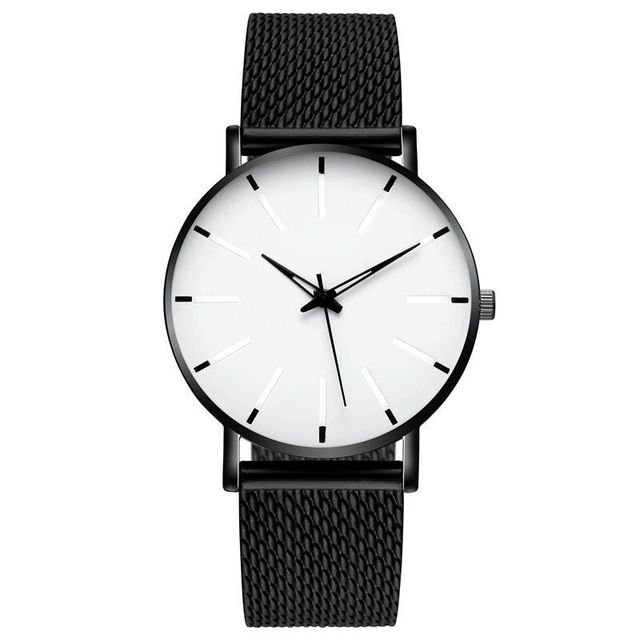 Minimalist Men's Fashion Ultra Thin Watches Simple Men Business Silicone Mesh Belt Quartz Watch Leisure Men Watch