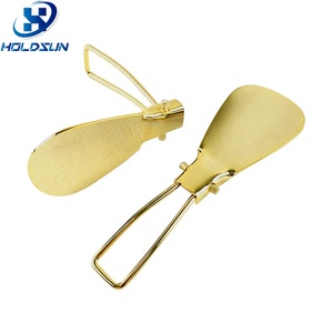 Corne de chaussure en or pliable en métal vintage d'aide de chaussure portative de luxe pour vos besoins de chaussure - Product Image 2
