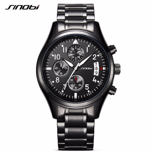 Reloj de pulsera de cuarzo para hombre, esfera multifunción, correa de acero inoxidable, resistente al agua, cronógrafo luminoso - Product Image 2