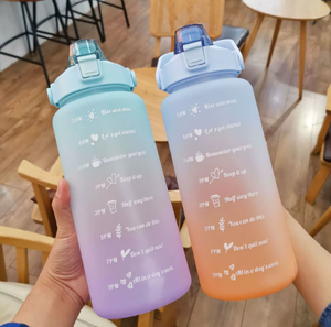 Grande capacità 2000 <span class=keywords><strong>millilitri</strong></span> gradiente tazza <span class=keywords><strong>di</strong></span> <span class=keywords><strong>plastica</strong></span> smerigliato bottiglia <span class=keywords><strong>di</strong></span> acqua graduata spazio paglia tazza comoda maniglia - Product Image 3