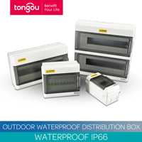 Boîte de distribution étanche IP66 en ABS, 4, 6, 9, 12, 18, 24 voies, boîte à disjoncteurs TONGOU
