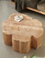 Table basse moderne minimaliste en bois massif avec bord naturel, en bois de tronc d'arbre unique, pour salon, meubles de maison