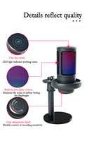 Microphone de jeu USB GAM-ME6S Rgb lumières éblouissantes ordinateur K enregistrement de chanson téléphone portable diffusion en direct jeu USB