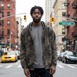 Новинка, камуфляжная винтажная хлопковая 420 GSM на молнии - Product Image 2