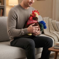 Jouet en peluche personnalisé, coq en peluche, jouet doux avec rembourrage en polyester et coton PP