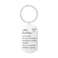 Porte-clés en acier inoxydable gravé, cadeau inspirant, petits rappels positifs, optimiste, confiant, vente chaude