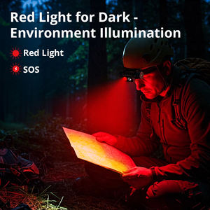 Tank007 H21R Super brillante recargable LED faro doble luz roja Lampe Frontale portátil para trabajo campamento pesca senderismo al aire libre - Product Image 5