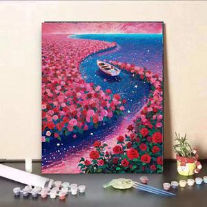 Dipinto Digitale Fai-da-Te Moderno, Paesaggio con <span class=keywords><strong>Tulipani</strong></span> e Rose, Alta Qualità, Dimensioni Personalizzabili, Arte per Soggiorno - Product Image 4