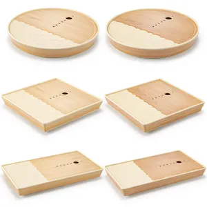 Plato de Sushi de melamina de grano de madera de estilo <span class=keywords><strong>japonés</strong></span> bandeja de pescado Sashimi de hielo <span class=keywords><strong>seco</strong></span> para restaurante y uso doméstico - Product Image 1
