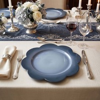 Assiettes de présentation de luxe en plastique de 13 pouces de haute qualité, motif personnalisé, durables et réutilisables pour mariages, anniversaires, dîners, hôtels et usage domestique