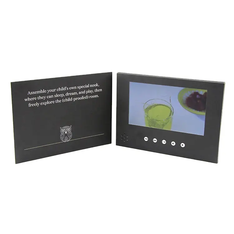 맞춤형 로고 아이템 스타일 프로모션 선물 기념품 행사 인사말 카드 프로모션 브로셔 7 인치 비디오 북 종이 웨딩 카드