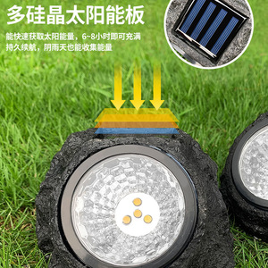 Lámpara Solar de Jardín Poplor, Iluminación LED para Exteriores, Resistente al Agua, con Batería, 4 Piezas - Product Image 3