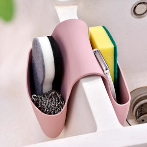 ชั้นซิลิโคนแบบยึดผนังไม่พับชั้นระบายน้ำพร้อมอานสำหรับเก็บจานและชามในห้องครัว - Product Image 3