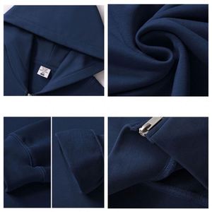 Hot-selling Custom No Drawstring Zip-Up Hoodies Blank Plain Oversized Fleece Zip up Fit Boxy Hoodie High Quality Men's Hoodies - Product Image 3