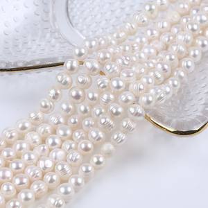 Promotion en gros : Boutons en perles d'eau douce de 7-8 mm, semi-finis, à perforer, pour accessoires de bricolage (colliers, bracelets, vêtements) - Product Image 1