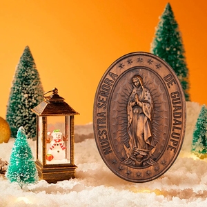 Estatua tallada en madera de Color Retro moderno, escultura de Nuestra Señora Guadalupe Virgen María, decoración de pared, muebles de <span class=keywords><strong>teatro</strong></span>, regalos religiosos - Product Image 5