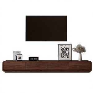 Mobile <span class=keywords><strong>TV</strong></span> da Terra <span class=keywords><strong>di</strong></span> Design Moderno Personalizzato, Mobile <span class=keywords><strong>TV</strong></span> in Legno Nero <span class=keywords><strong>di</strong></span> Lusso per Soggiorno - Product Image 5