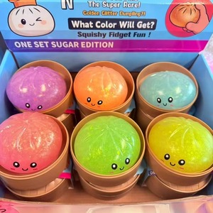 Glitter Dumpling Squishy 8.5cm Silicone <b>Fidget</b> Toy Cute Design Stress Relief Unisex - Product Image 3