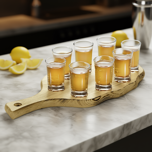 Portavasos de madera con 8 vasos para servir bebidas - Product Image 3