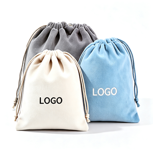 Custom Logo Velvet <b>Drawstring</b> <b>Bag</b> Reusable Fabric Velvet Pouch for Cosmetic Jewelry <b>Small</b> Gadget Wedding Favor Packaging - Product Image 1