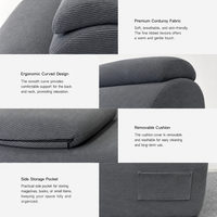 Chaise longue de yoga ergonomique multifonctionnelle en forme de S avec poche latérale et coussin lombaire capitonné pour appartement