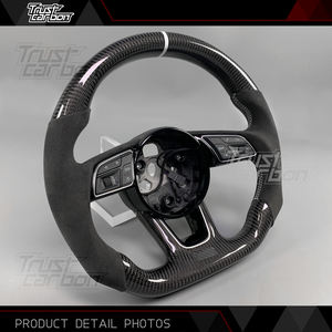 Volant sport en fibre de carbone personnalisé avec poignées en microfibre et support LED pour <span class=keywords><strong>Audi</strong></span> <span class=keywords><strong>A4</strong></span> S4 A5 S3 Q5 2016-2022 Avant <span class=keywords><strong>40</strong></span> <span class=keywords><strong>TFSI</strong></span> - Product Image 5