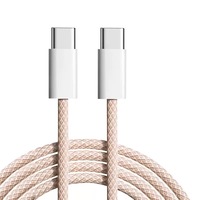 Cable de Datos USB de Nailon Trenzado de Alta Calidad de 60 W con Doble Tipo-C PD para Carga Rápida y Transferencia de Datos para iPhone