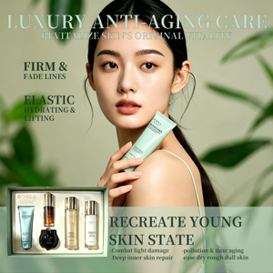 Ensemble de soins anti-âge à la rose Pro-Xylane O'ROLA Private Label, kit de soin du <span class=keywords><strong>visage</strong></span> raffermissant et anti-rides, 5 pièces, logo personnalisé OEM - Product Image 3