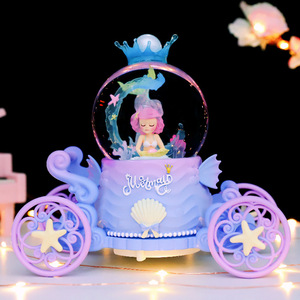 Mayorista Nueva Sirena Princesa <span class=keywords><strong>Castillo</strong></span> Bola <span class=keywords><strong>de</strong></span> Cristal Caja <span class=keywords><strong>de</strong></span> Música Carrusel Juguetes Creativos para Niñas Regalo <span class=keywords><strong>de</strong></span> Cumpleaños - Product Image 5